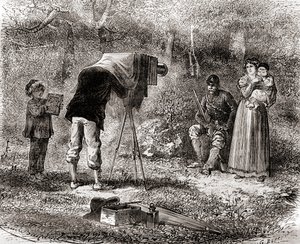 Fotografi i det 19. århundrede, fra Les Merveilles de la Science, udgivet ca. 1870 (gravering) af French School