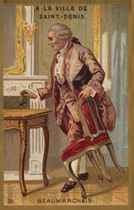 Pierre-Augustin Caron de Beaumarchais, fransk dramatiker og revolutionær (1732-1799), i byen Saint-Denis af French School