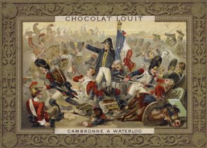 Pierre Cambronne, fransk general, ved slaget ved Waterloo, 1815 af French School