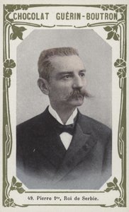 Peter den første, konge af Serbien (farvet foto) af French School