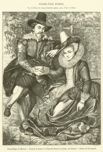 Munich Pinacothek, Portræt af Rubens og Isabelle Brandt hans kone (gravering) af French School