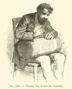 Syning af blondedesign (gravering) af French School