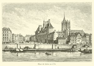Place de Greve i 1778 af French School