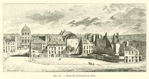 Place du Carrousel i 1850 af French School