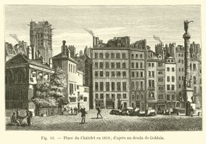 Place du Chatelet i 1818; efter en tegning af Gobelin af French School