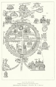 Plan De Jerusalem (gravering) af French School
