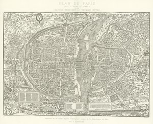 Kort over Paris, under Henri II