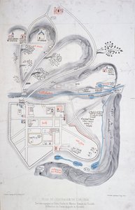 Plan over Jerusalem i 1308, illustration fra en faksimileudgave af Liber de Expedition Terrae Sanctae af Marino Sanuto di Torcello (ca. 1260-1338) af French School