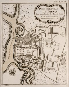 Plan af Lopburi, 1751 af French School