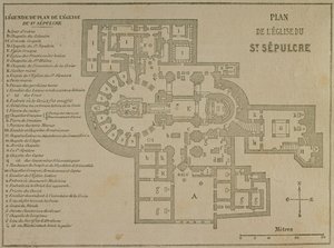 Plan for Den Hellige Gravs Kirke, Jerusalem af French School