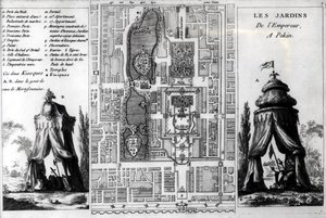 Plan over kejseren af Pekings haver, fra Jardins Anglo-Chinois a la Mode, af George Louis le Rouge, udgivet ca. 1776-78 af French School