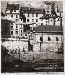 Politiet i Paris. (stik, ca. 1860) af French School