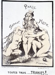 Politisk tegneserie "Alle tre ... forrådt!." af French School