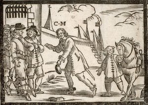 Politiske pjecer Mazarinade: Mazarin befrier prinserne i Le Havre, indgraveret træ af French School
