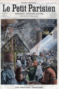 Populær tro i Rusland: de troende genforenet i en kirke for at samles på tidspunktet for zarens sygdom, er engageret i ceremonien af de 80 stearinlys. De, der ikke brændte efter to timer, angiver antallet af år tilbage at leve i suverænen af French School
