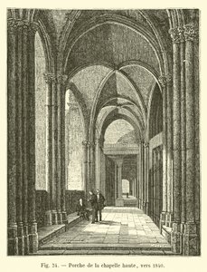Våbenhus til det øverste kapel, omkring 1840 af French School