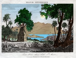 Port Louis på Madagaskar. (gravering, ca. 1850) af French School