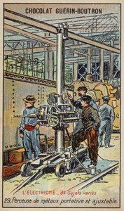 Bærbar og justerbar metalboremaskine (chromolitho) af French School