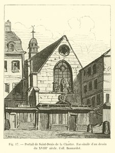 Portal of Saint-Denis de la Chartre, faksimile af en tegning fra det 18. århundrede Coll Bonnardot af French School