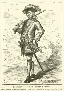 Portræt af kaptajn Henry Morgan (gravering) af French School