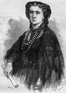 Portræt af Anna de La Grange (Lagrange) (1824-1909), fransk sangerinde. Indgravering i ""Le Monde Illustre"" nr. 341 af 24. oktober 1863. af French School