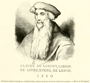 Portræt af Claude de Longwy, kardinal af Givry (gravering) af French School