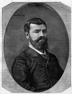 Portræt af Henri-Paul (Henri Paul) Nenot (1853-1934), fransk arkitekt, der tegnede New Sorbonne i Paris. Indgravering i ""The Illustrious World"" af French School