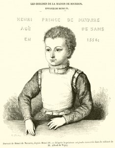 Portræt af Henrik af Navarra, fra Henrik IV (gravering) af French School