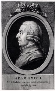 Portrætmedaljon af Adam Smith (1723-90) af French School