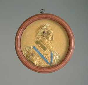 Portrætmedaljon af kong Henrik IV, begyndelsen af det 17. århundrede (guld, træ og skildpadde)