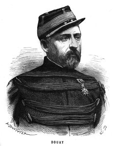 Portræt af Abel Douay (1809-1870), en fransk general. Indgravering i “Les Illustrations De L