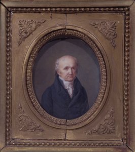 Portræt af Abraham-Louis Breguet (1747-1823) tidligt i det 19. århundrede (panel) af French School