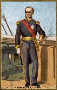 Portræt af admiral Courbet (1827-1885). Kromolitografi i slutningen af det 19. århundrede. af French School