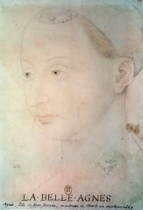 Portræt af Agnes Sorel (1422-1450) Dame af Beaute sur Marne af French School