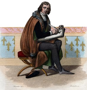 Portræt af Alain Chartier (1385-1430), fransk digter og politisk forfatter. af French School