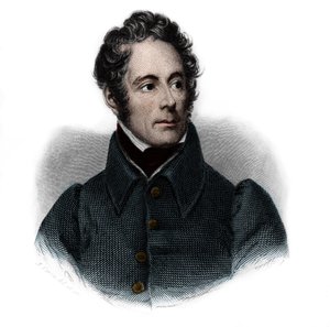 Portræt af Alphonse de Lamartine (1791-1869), fransk forfatter, digter og politiker. i "" Book of Speakers" af Louis de Cormenin Timon. 1842. Privat samling. af French School