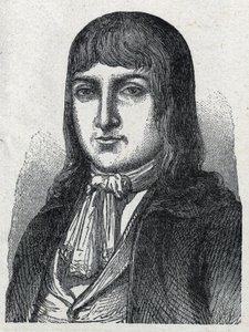Portræt af amatør Jerome Le Bras des Forges, ridder af Boishardy (Bois hardy eller Bois-Hardy), Chef-chouan fra den franske revolution (1762-1795) Gravering af 1889. Privat samling. af French School