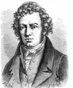 Portræt af André Marie Ampère (1775 - 1836), fransk fysiker - i "" Album de la Science; berømte videnskabsmænd; Store opdagelser””” 1896. af French School