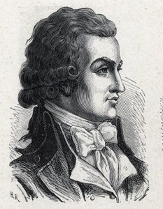 Portræt af Antoine Pierre Joseph Marie Barnave (1761-1793), fransk politiker. Stik fra 1889. Privat samling. af French School