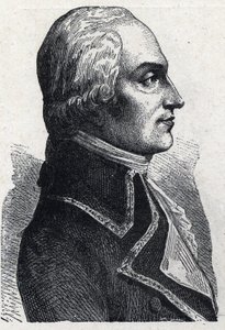 Portræt af Armand Louis de Gontaut Biron military francais (1747-1793) Gravering af 1889. Privat samling. af French School