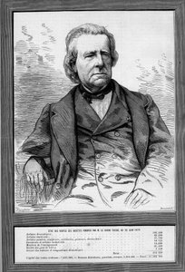Portræt af Baron Taylor (Isidore Justin Severin Taylor, dit) (1789-1879), fransk dramatiker og filantrop. Indgravering i "" Le Monde Illustré"" nr. 1172 af 13. september 1879. af French School