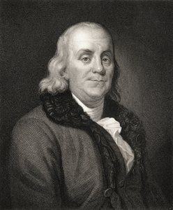 Portræt af Benjamin Franklin (gravering) af French School