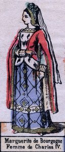 Portræt af Blanche af Bourgogne (ca. 1296-1326), kone til Charles IV af Frankrig. (Kapetisk dynasti). Illustration slutningen af det 19. århundrede. af French School
