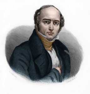 Portræt af Camille Hyacinthe Odilon Barrot (1791-1873), fransk politiker. i "" LIBRE DES SPEAKERS"" af Louis de Cormenin Timon. 1842. Privat samling. af French School