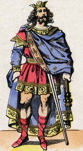 Portræt af Caribert, frankernes konge (561-567). af French School