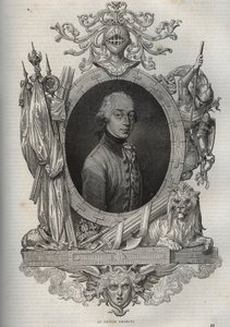Portræt af Charles-Louis af Østrig-Teschen (Charles Louis of Austria Teschen) (1771-1847) (Ærkehertug Karl von Osterreich) Ærkehertug af Østrig, hertug af Teschen - Ærkehertug Charles, hertug af Teschen - fra "" New National Encyclopedia "" af Maurice La C af French School