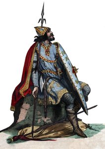 Portræt af Charles Martel (688-741), frankisk militær og politisk leder. af French School