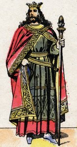 Portræt af Childebert II (v. 570 - 596), konge af Austrasia. af French School
