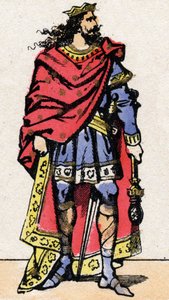 Portræt af Childeric II, frankernes konge fra 670 til 673. af French School