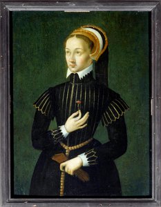 Portræt af Claude de France (1499-1524) Dronning af Frankrig og kone til Francois I Anonymt maleri fra det 16. århundrede. Søn 0,28x0,21 m Chantilly, musee Conde af French School